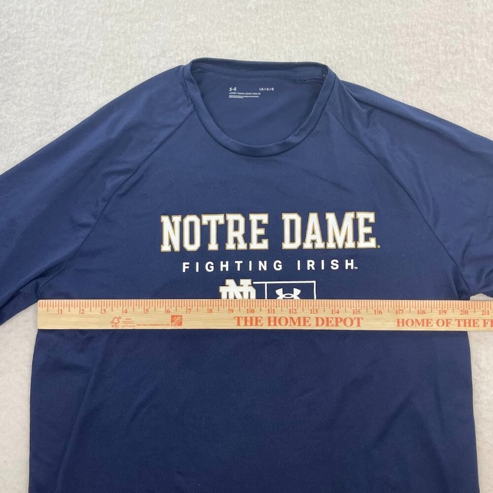 Under Armour Notre Dame Fighting Irish Logo Lockup Tech Raglan Long Sleeve Sz L - Picture 4 of 5